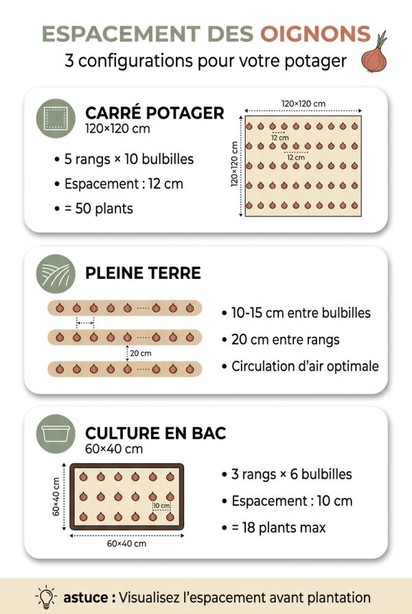 Espacement selon votre configuration de potager